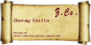 Zboray Csilla névjegykártya