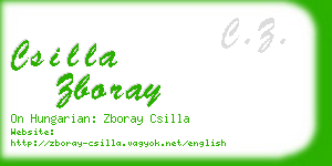 csilla zboray business card